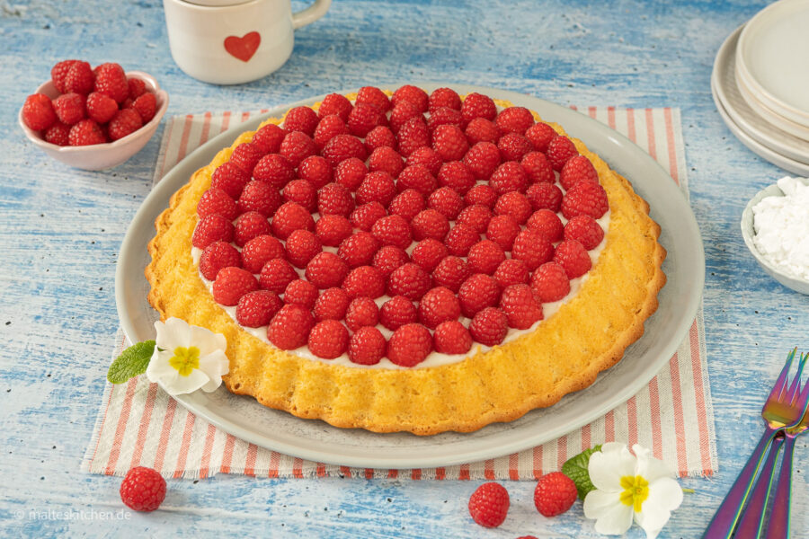 Himbeerkuchen mit Pudding