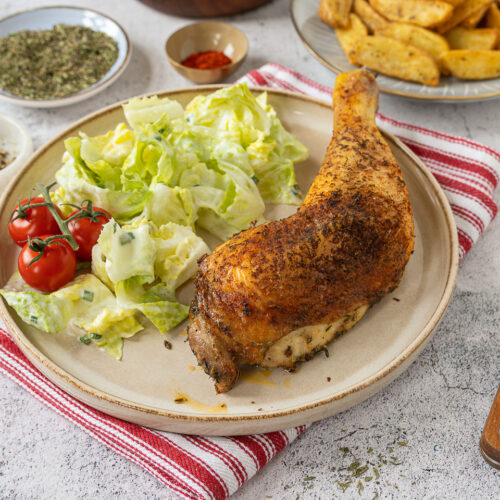 Knusprige Hähnchenschenkel aus dem Backofen