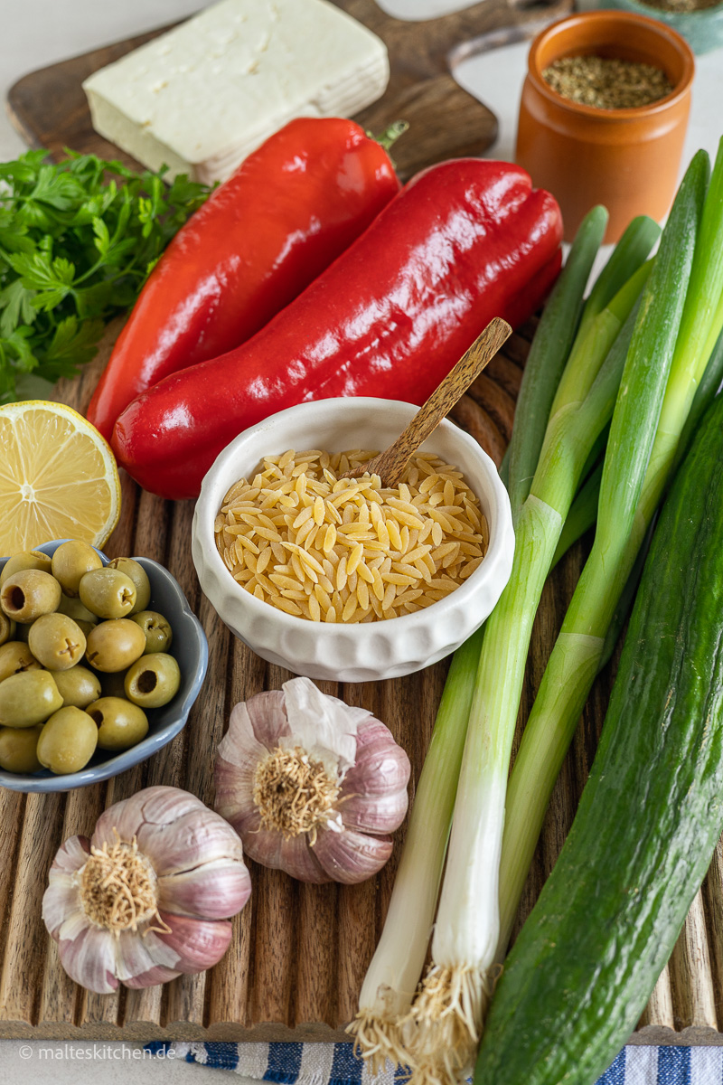 Zutaten für den Kritharaki Salat