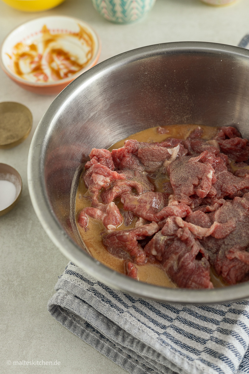 Mariniertes Rindfleisch
