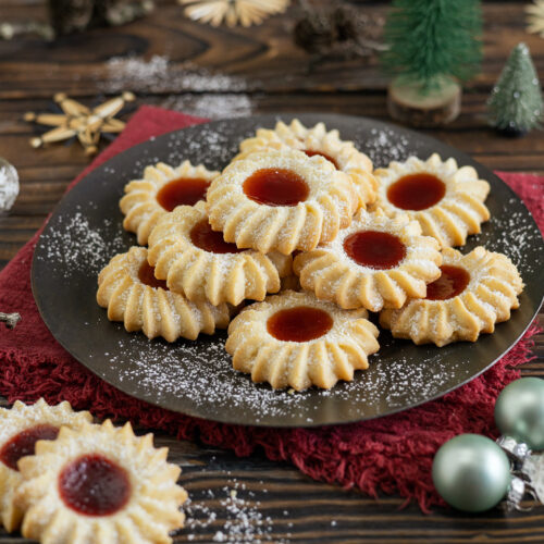 Weihnachtsplätzchen - Sandgebäck mit Marmelade