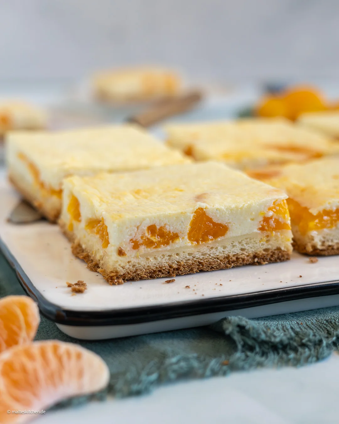 Quarkkuchen mit Mandarinen.