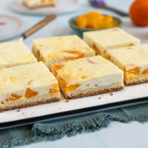 Quarkkuchen mit Mandarinen vom Blech