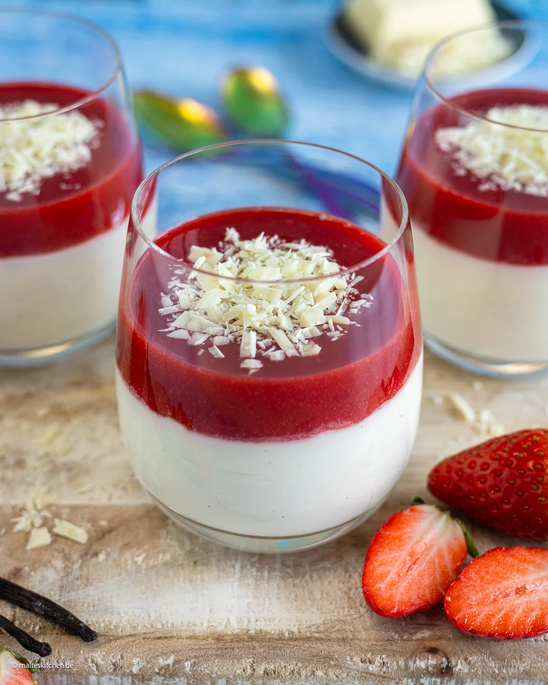 Spaghettieis Dessert im Glas