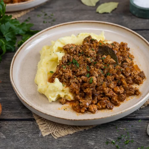 Haschee mit Kartoffelbrei