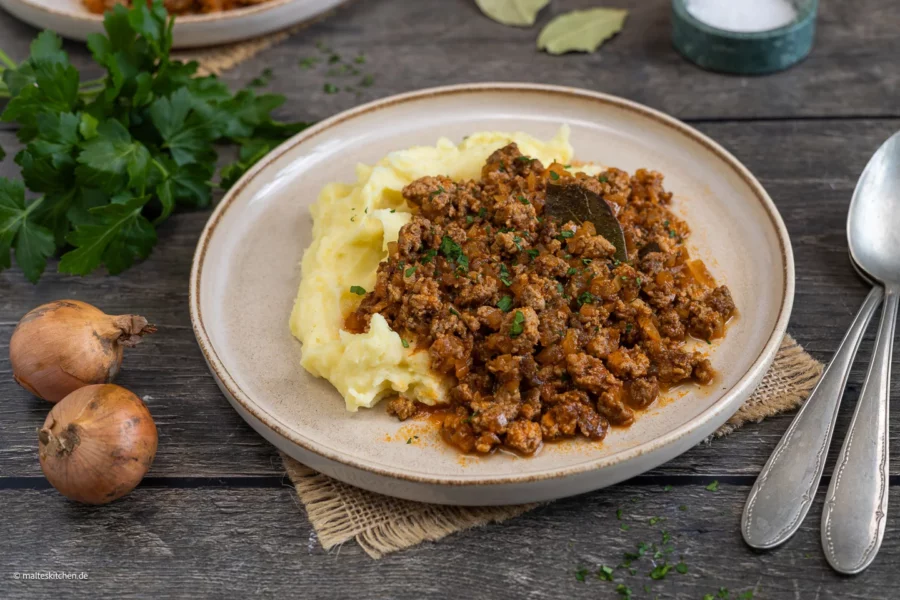 Haschee mit Kartoffelbrei