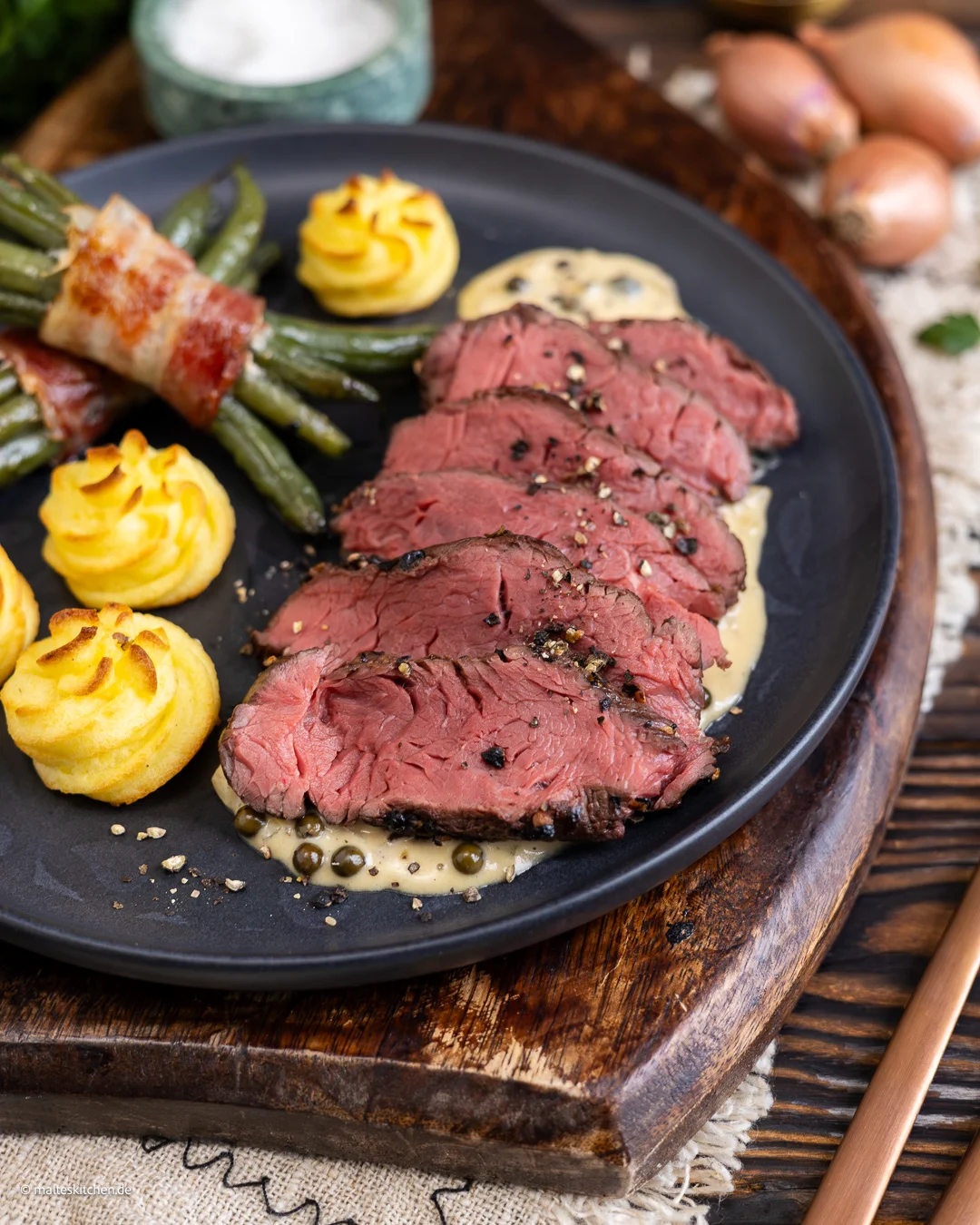 Onglet Steak mit Pfefersauce