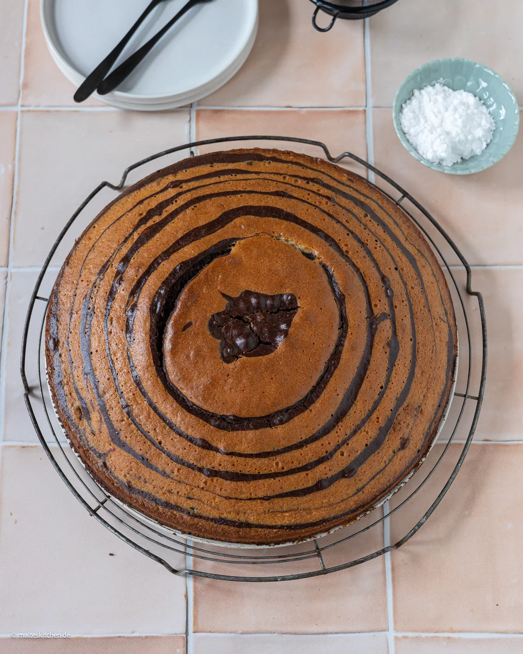 Marmorkuchen mit Zebramuster