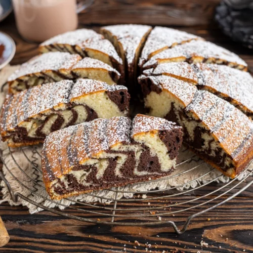 Saftiger Zebrakuchen