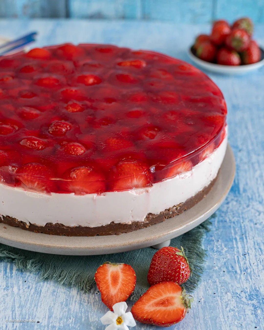 Erdbeer Torte mit Mascarpone und Quark.