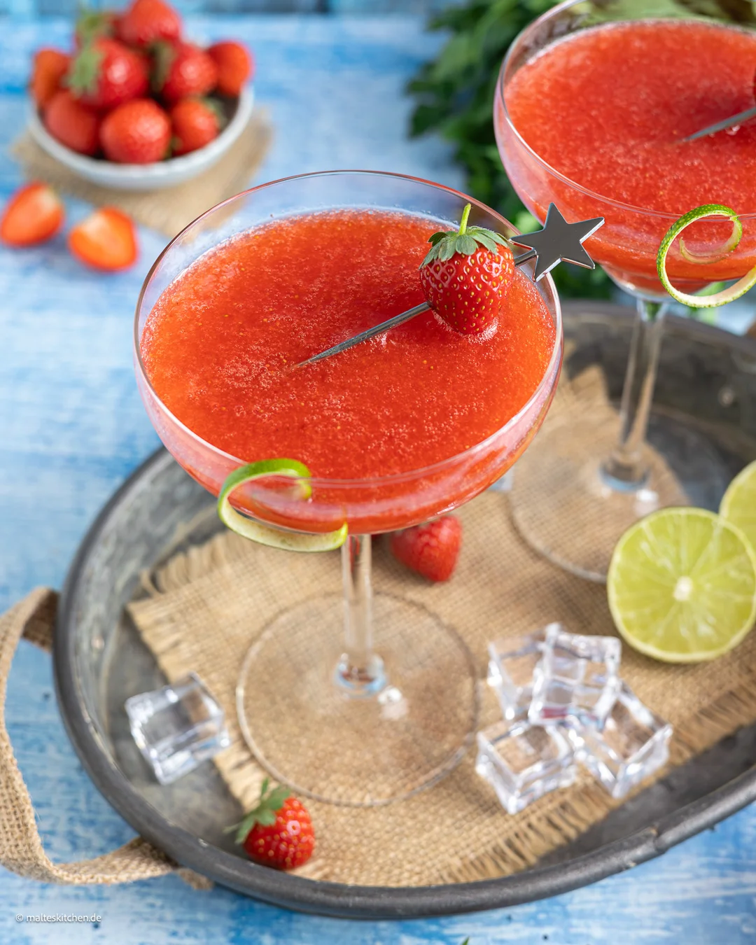 Frozen Erdbeer-Daiquiri | sommerlicher Cocktail