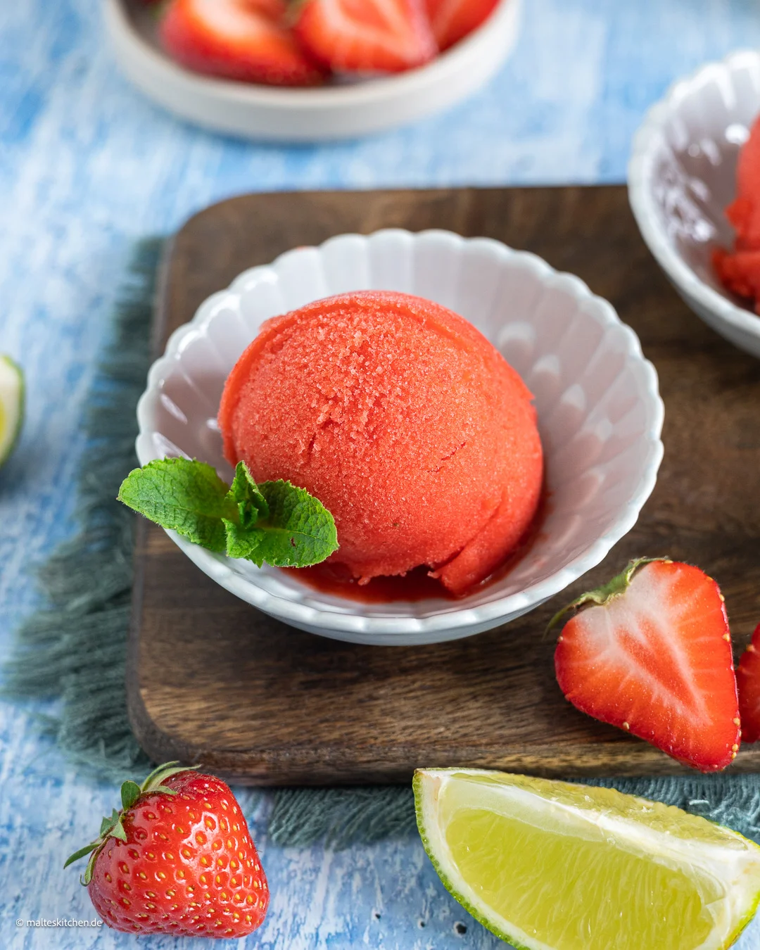 Sommerlich frisches Erdbeer-Sorbet