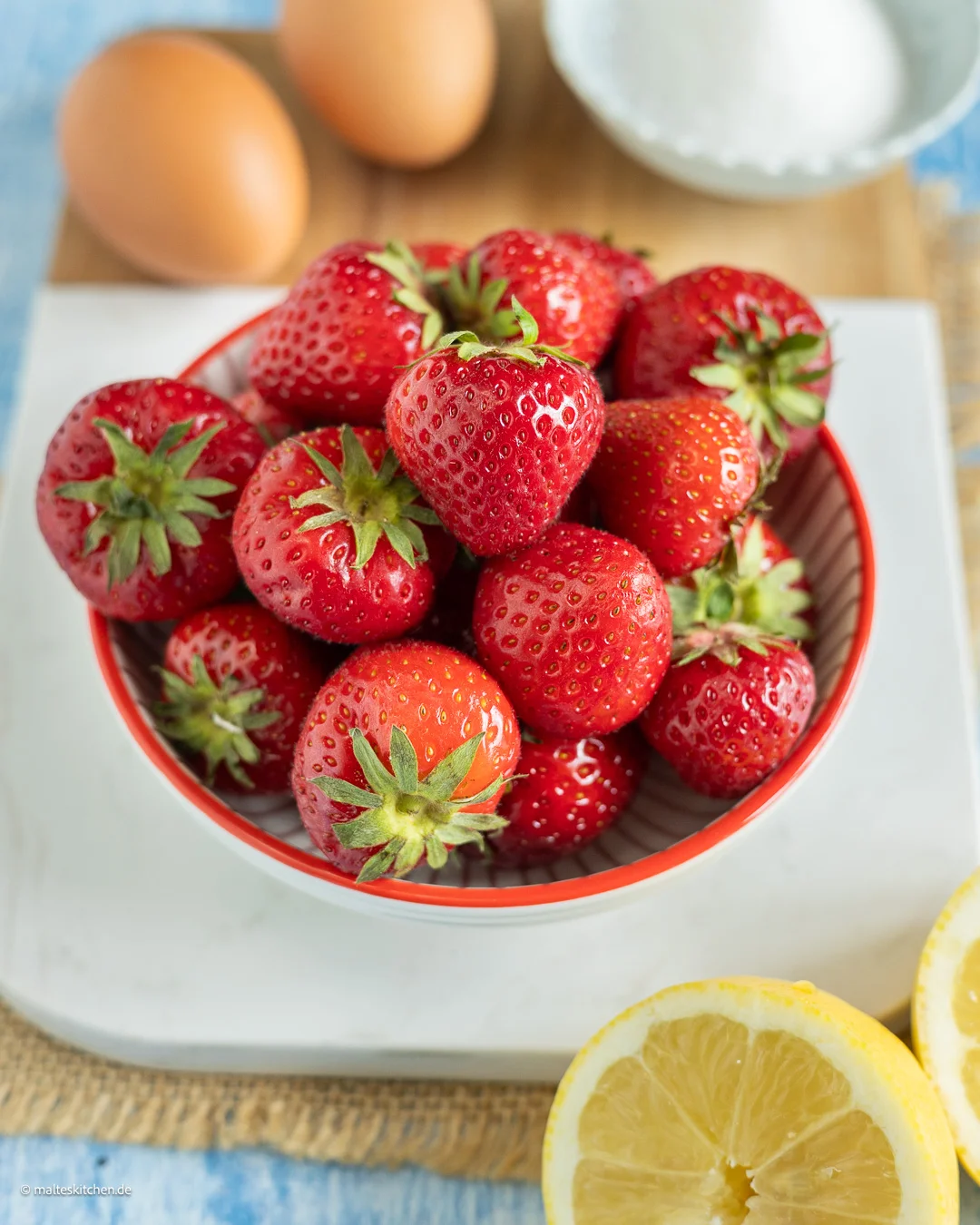 Erdbeeren für das Sorbet