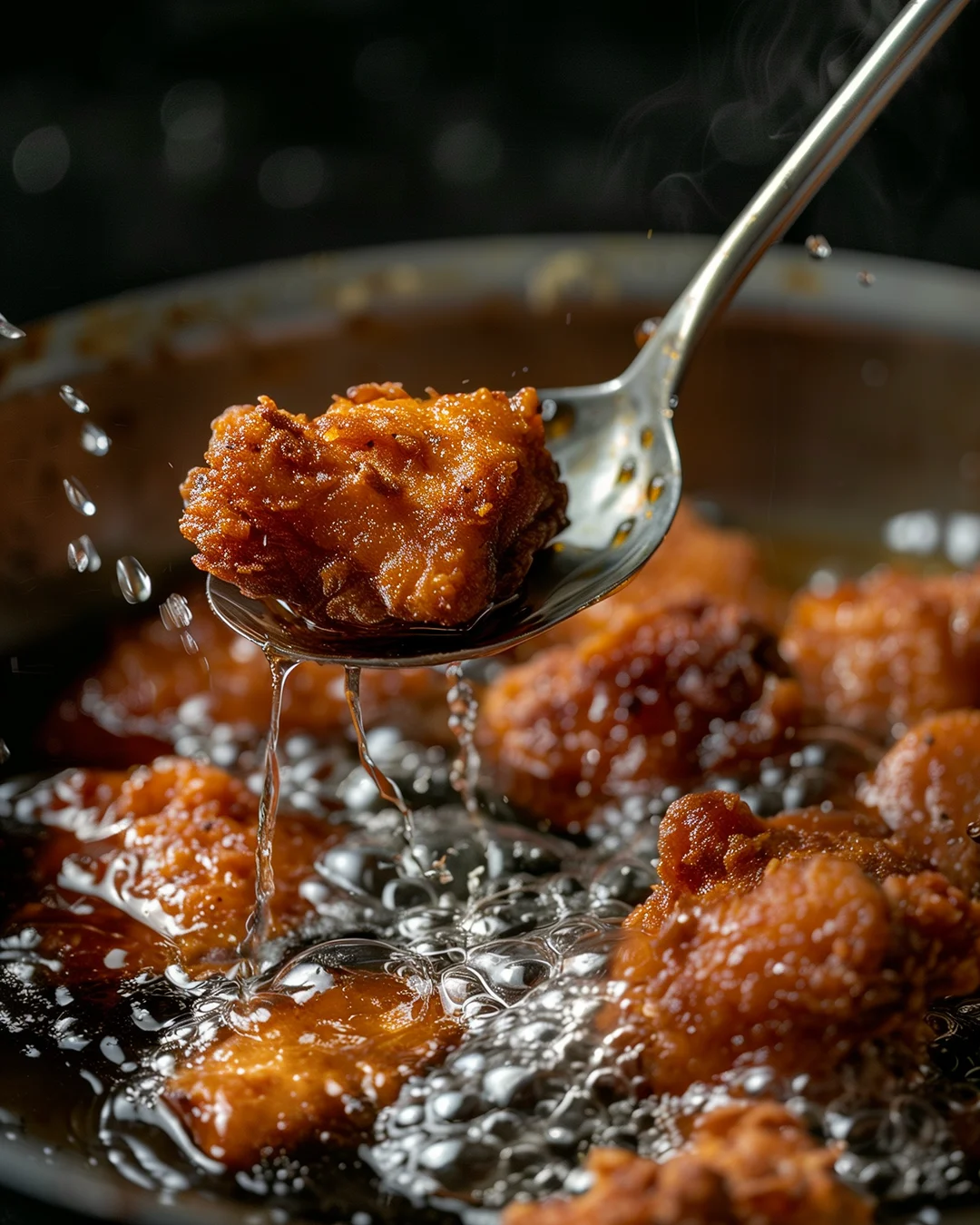 Hühnchen frittieren.