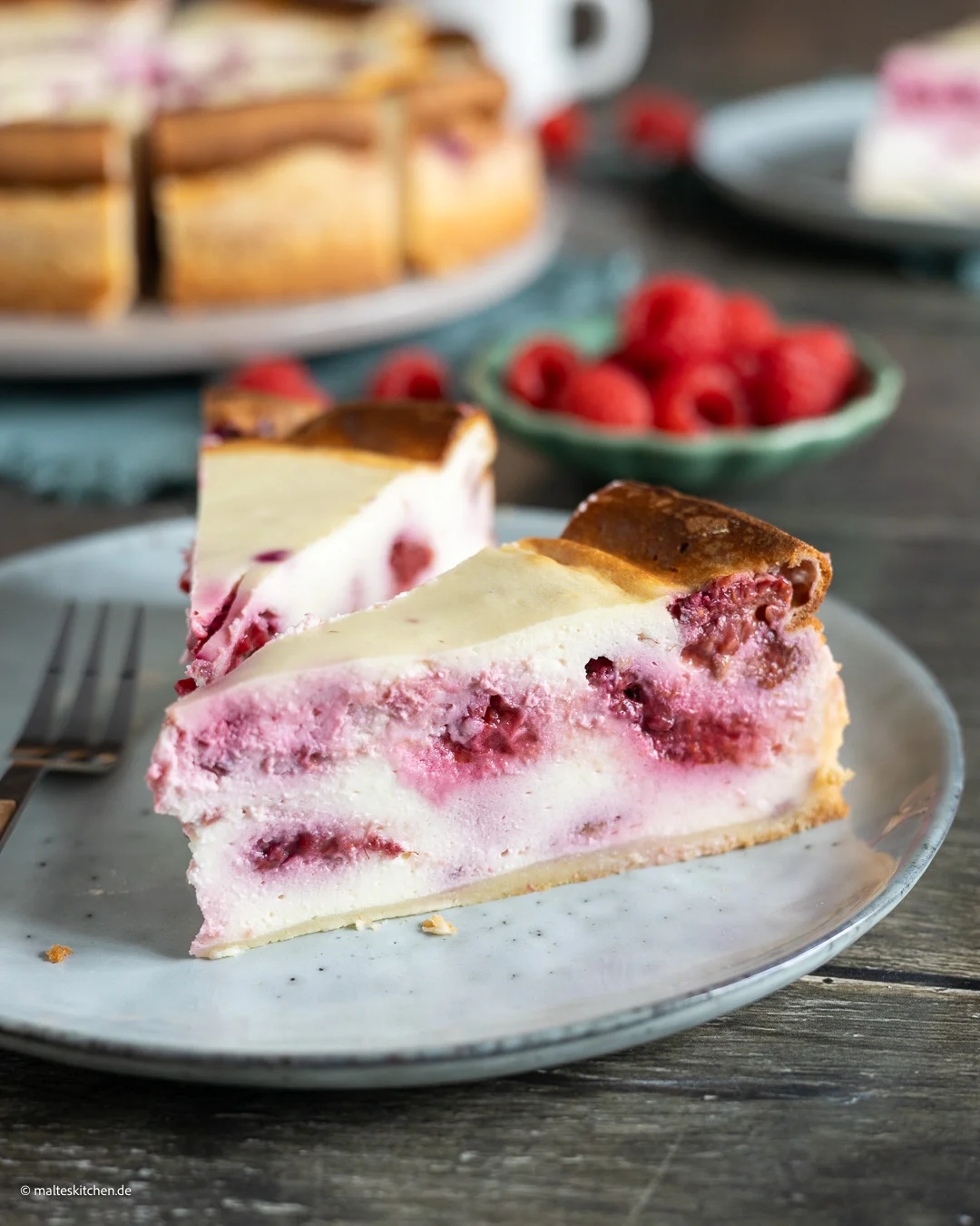 Cremig und lecker - Käsekuchen mit Himbeeren