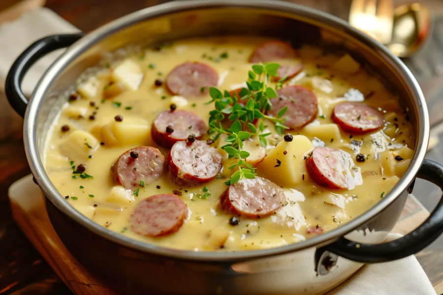 Suppe mit der Kochtechnik Kochen kochen.