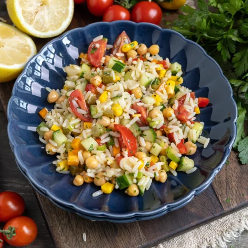 Bunter Reissalat mit Gemüse
