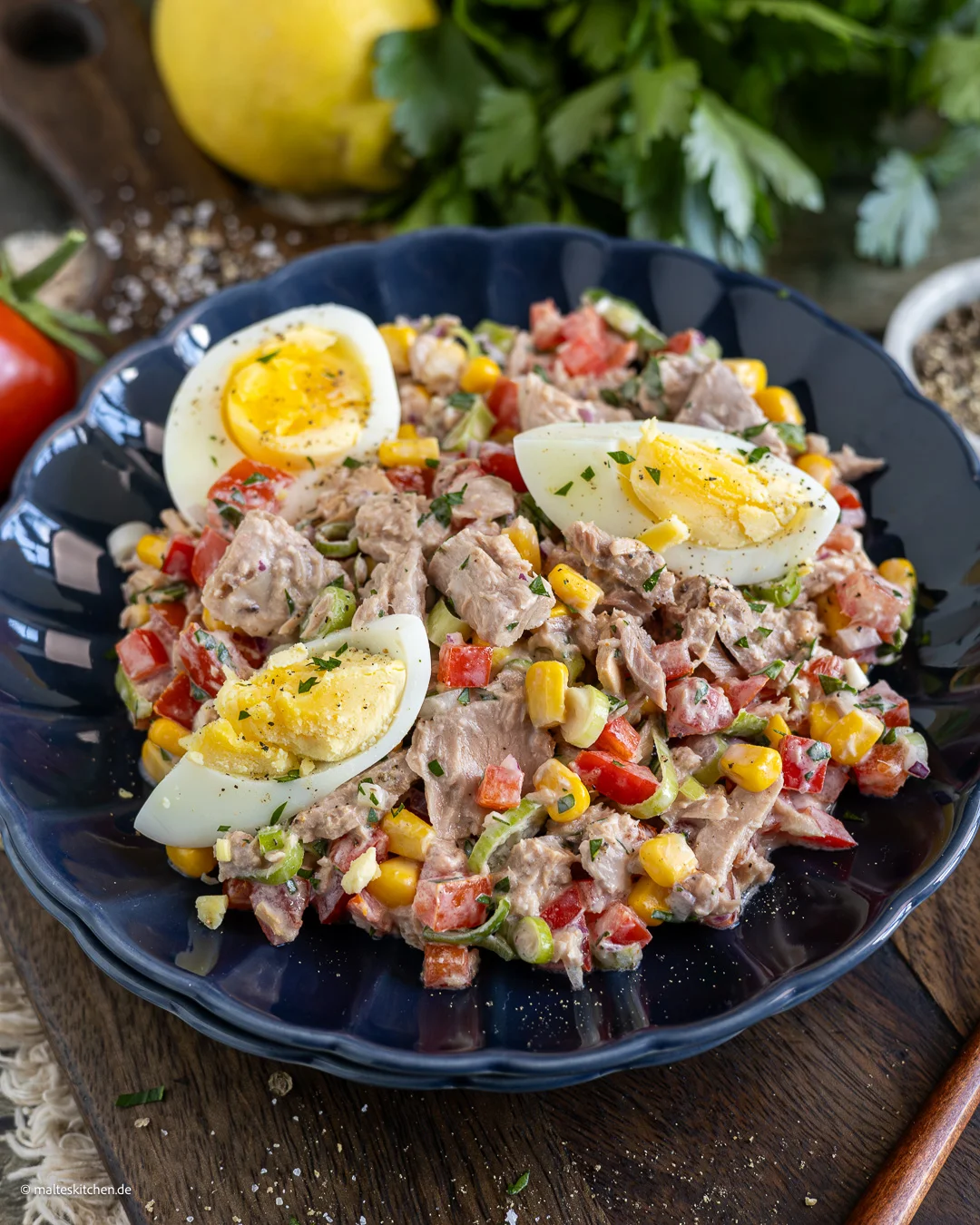 Leckerer Thunfischsalat mit Eiern