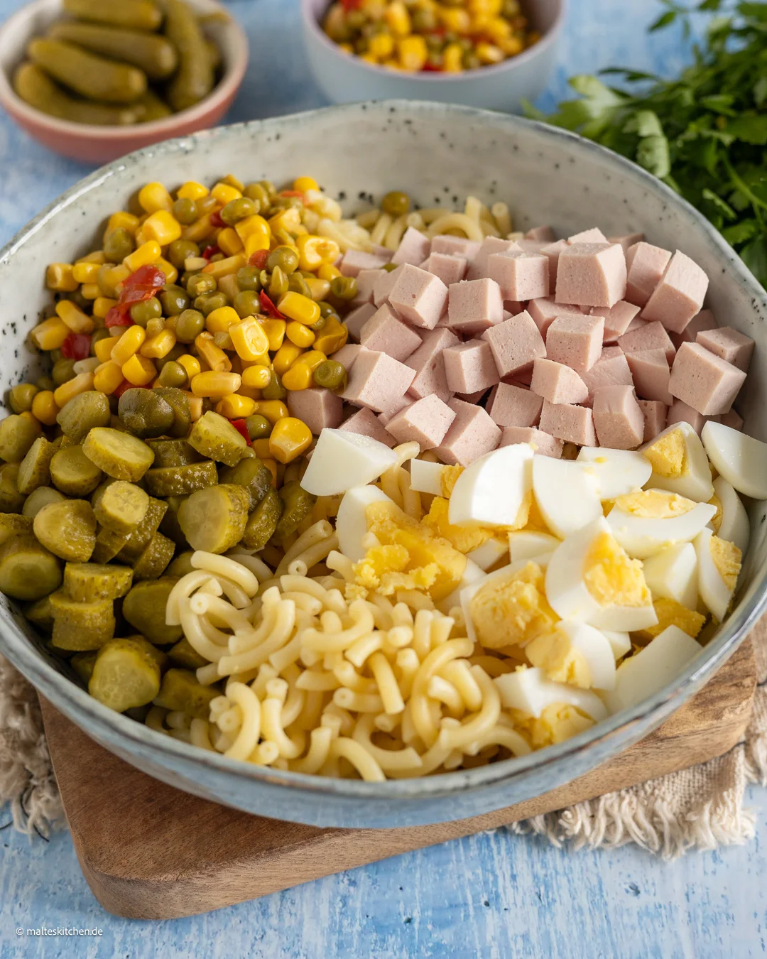 Zutaten für den Nudelsalat