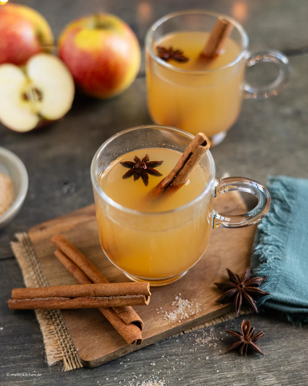 Einfacher Apfelpunch alkoholfrei und lecker.