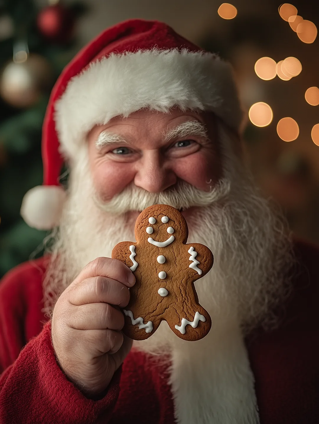 Weihnachtsmann mit Lebkuchen
