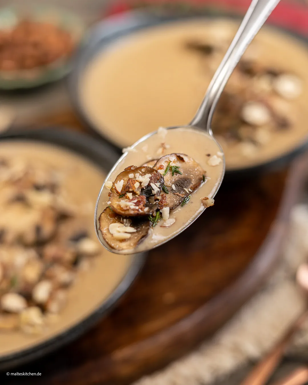 Cremige Maronensuppe mit Champignons