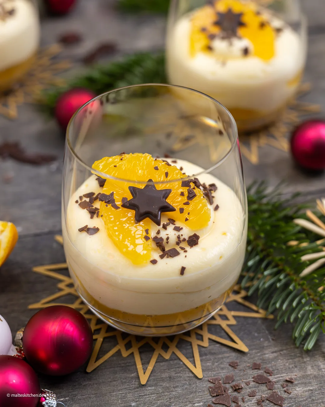 Orangencreme mit Orangenkompott