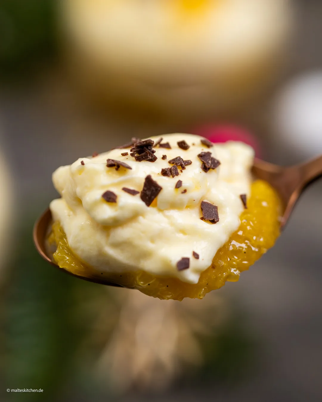 Cremige Orangencreme für Weihnachten.