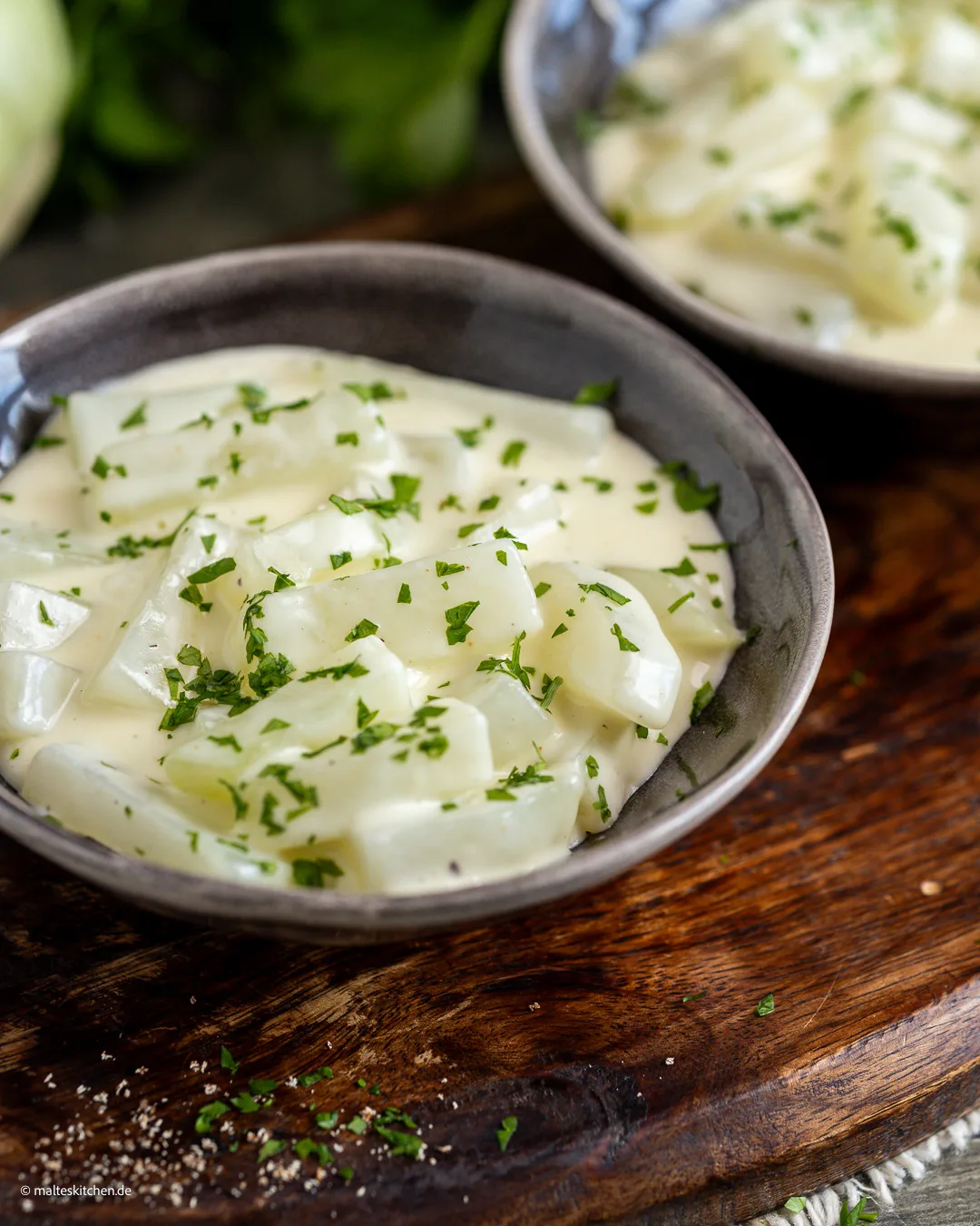 Kohlrabi in heller Soße
