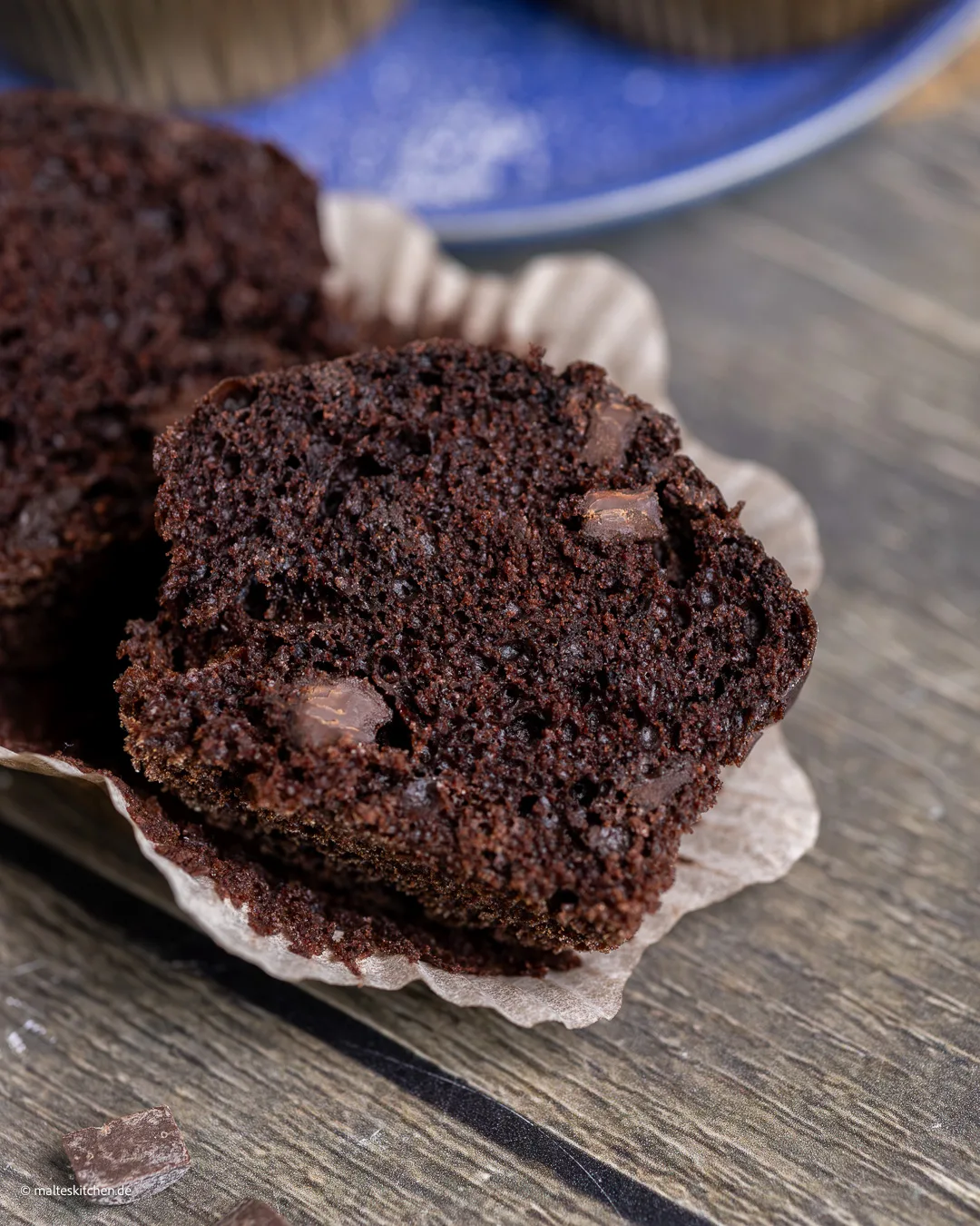 Schokomuffins mit Schokostückchen.