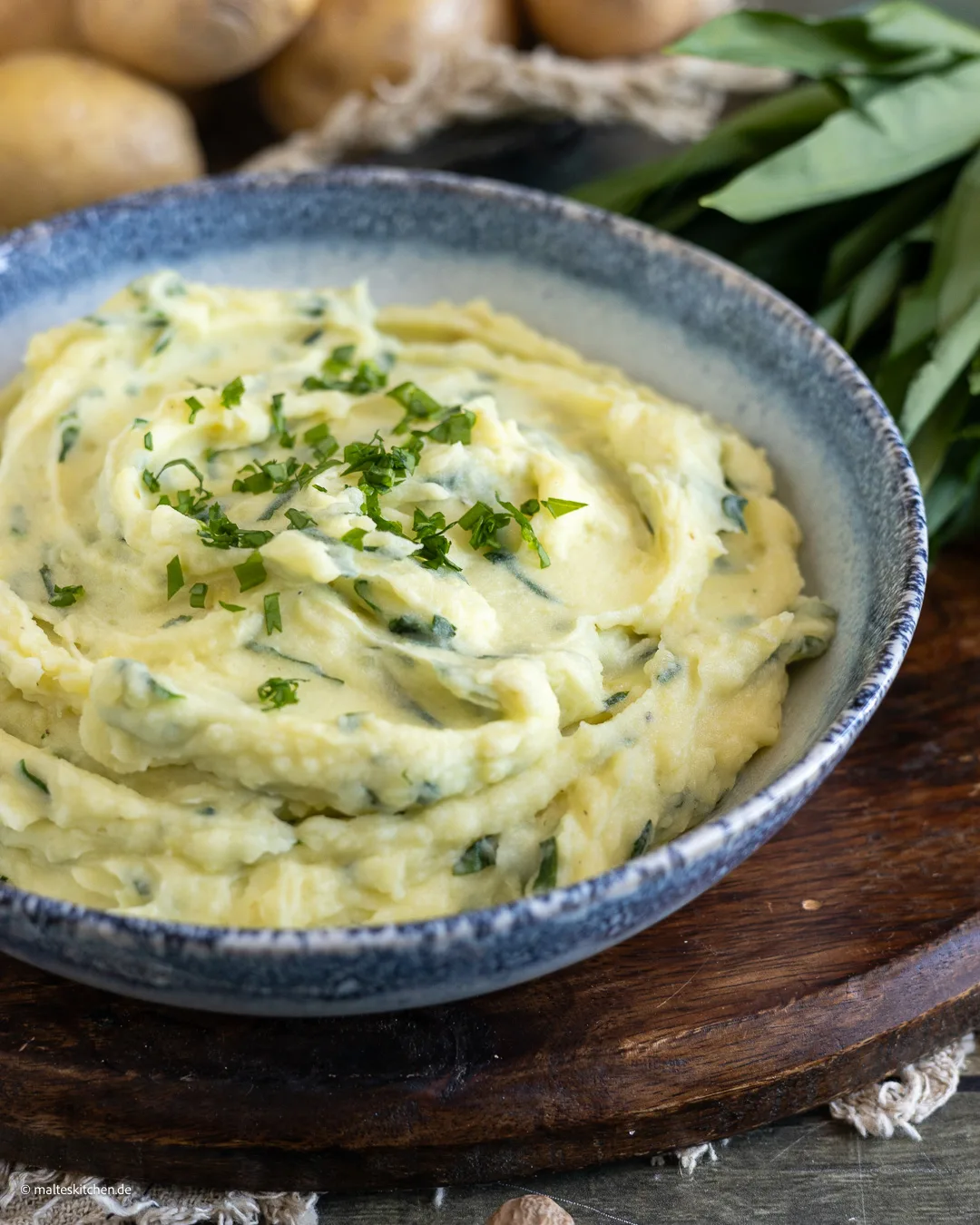 Cremiger Bärlauch-Kartoffelbrei.