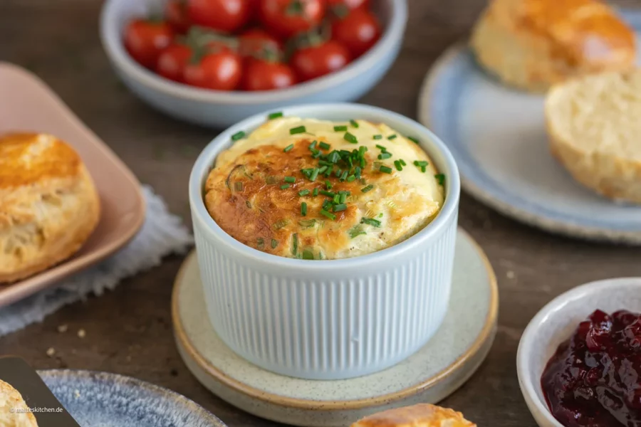 Gebackene Eier aus der Heißluftfritteuse.