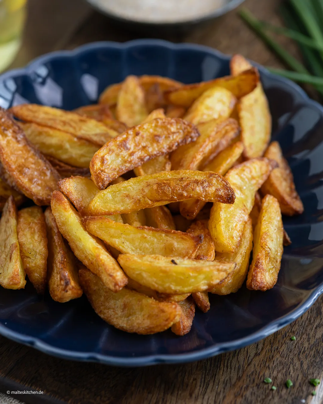 Kartoffelecken aus der Heißluftfritteuse.