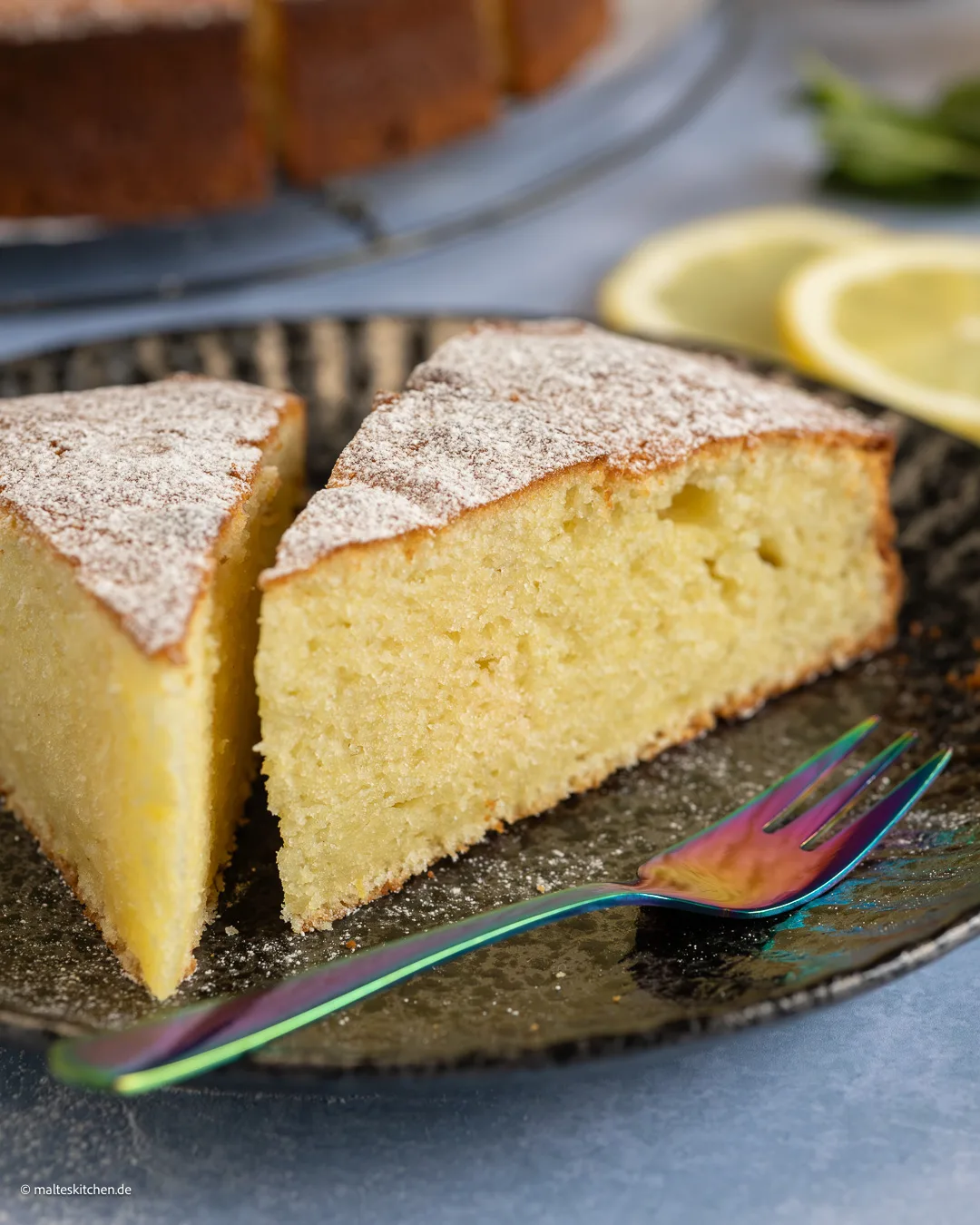 Rührkuchen mit Ricotta und Zitrone.