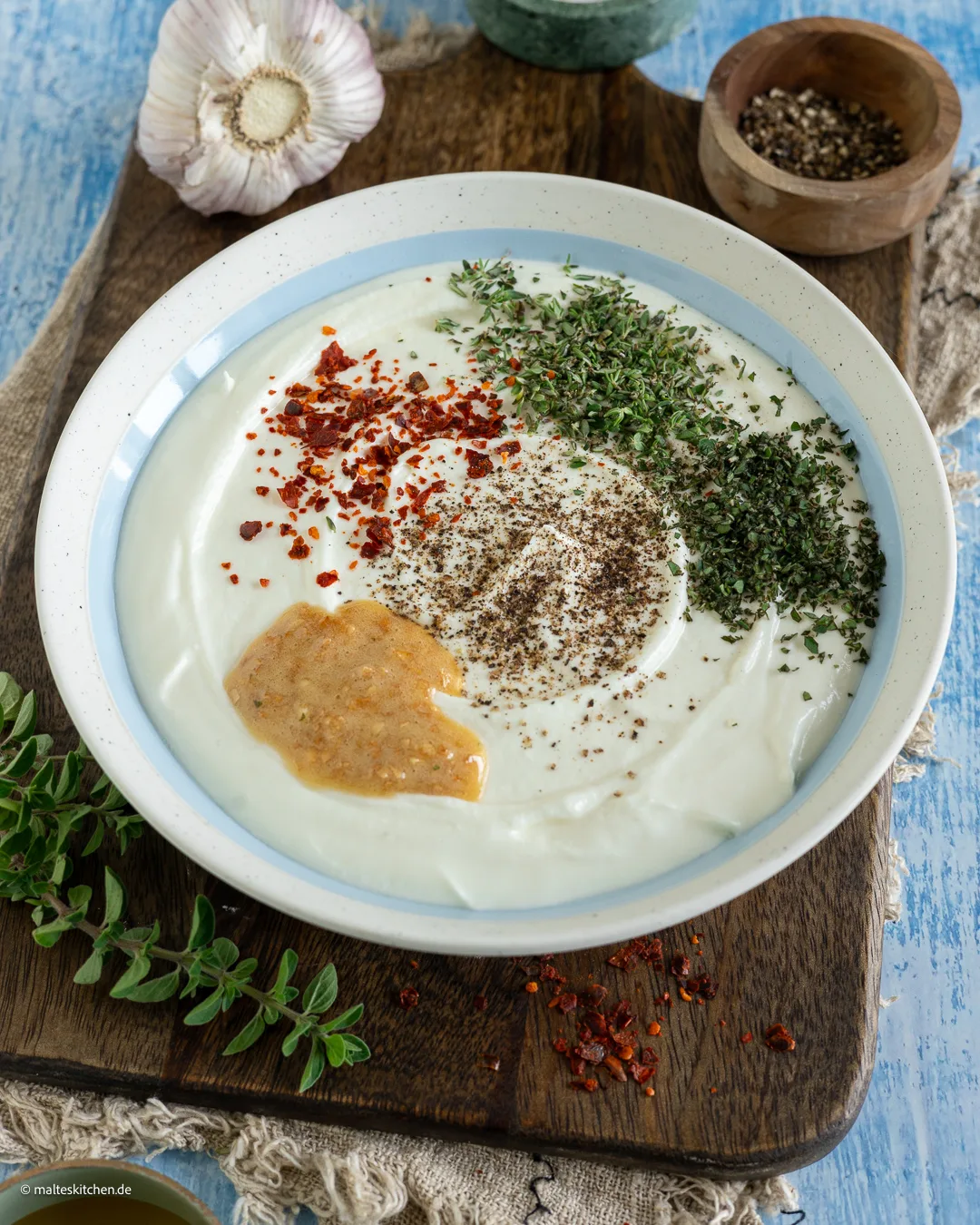 Zubereitung Dip mit Feta