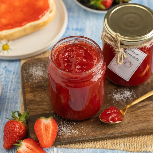 Selbstgemachte Erdbeermarmelade