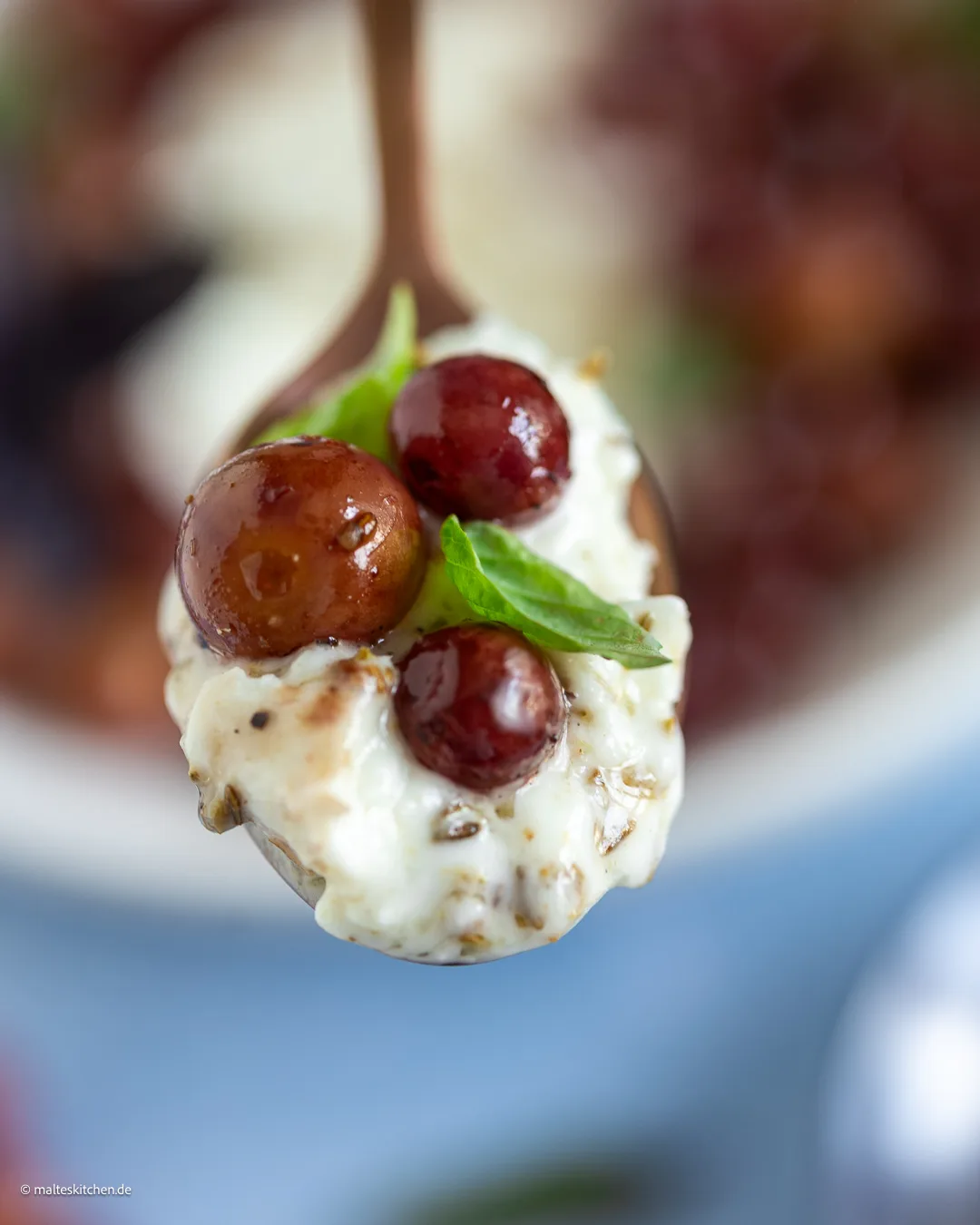 Cremiger Burrata mit Trauben