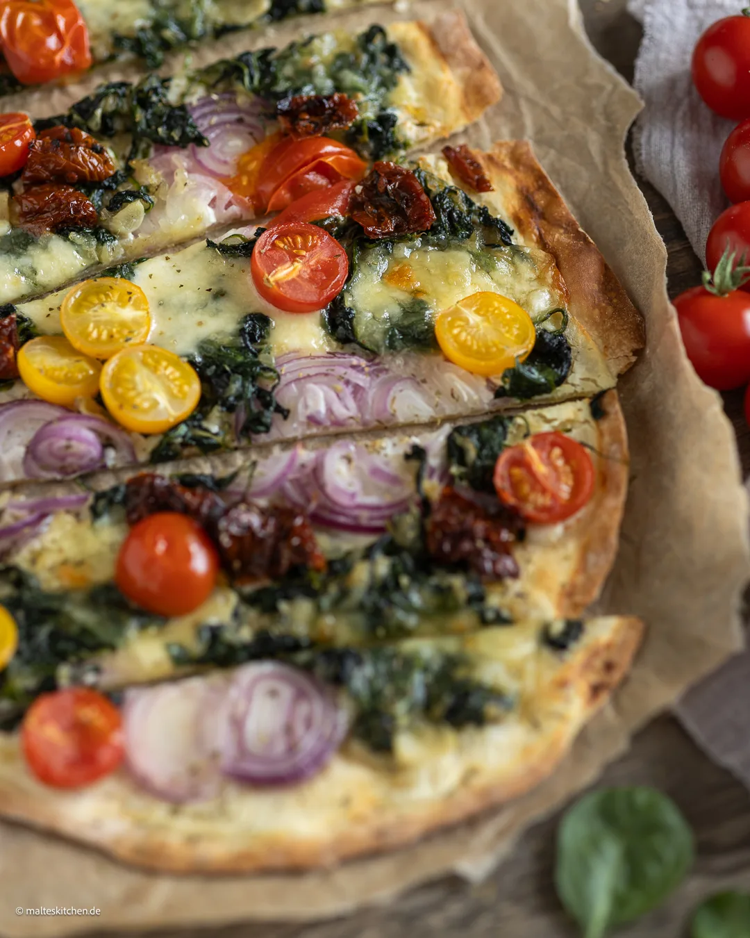 Vegetarischer Flammkuchen