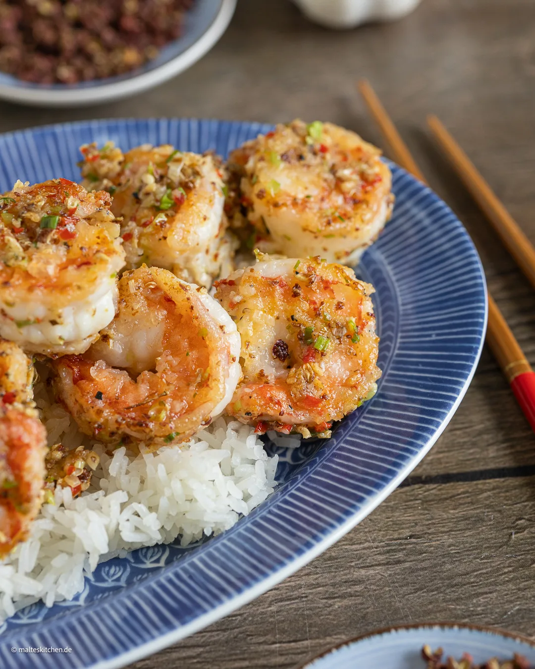 Garnelen aus dem Wok mit Szechuanpfeffer