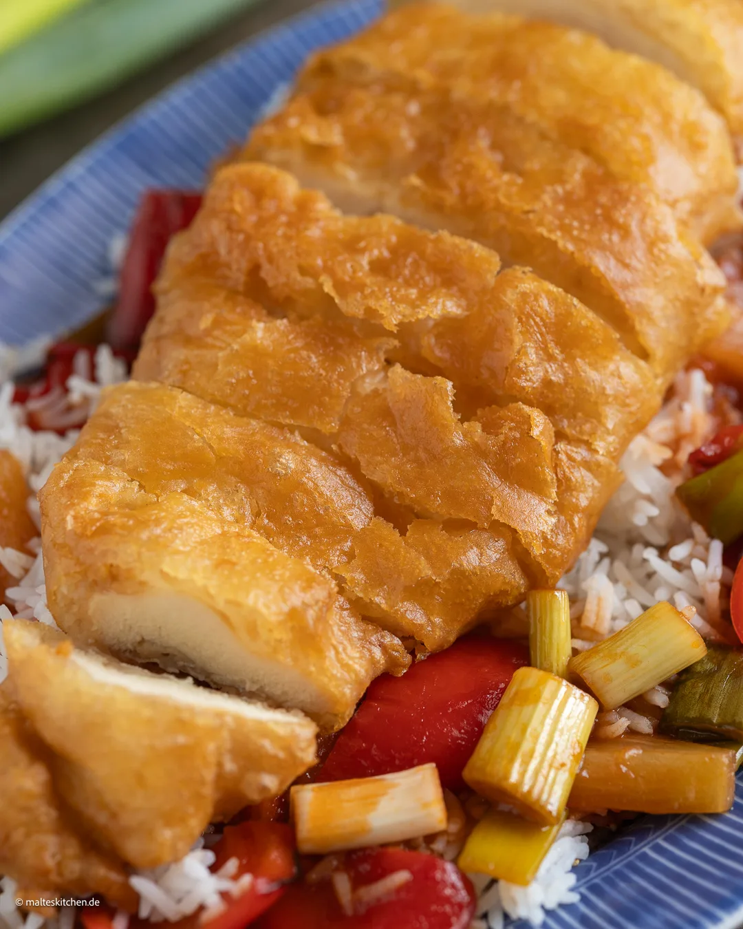 Gebackenes Hähnchen süß-sauer
