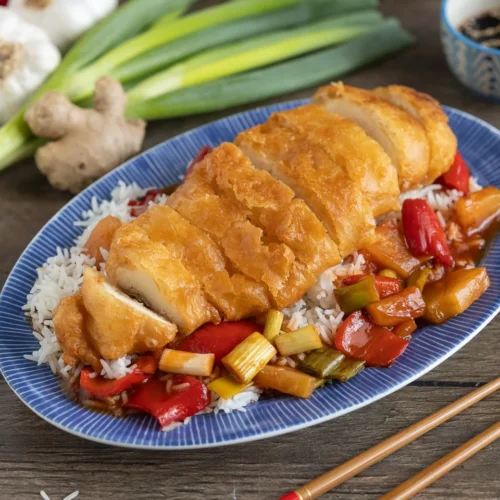 Gebackenes Hähnchen auf chinesische Art