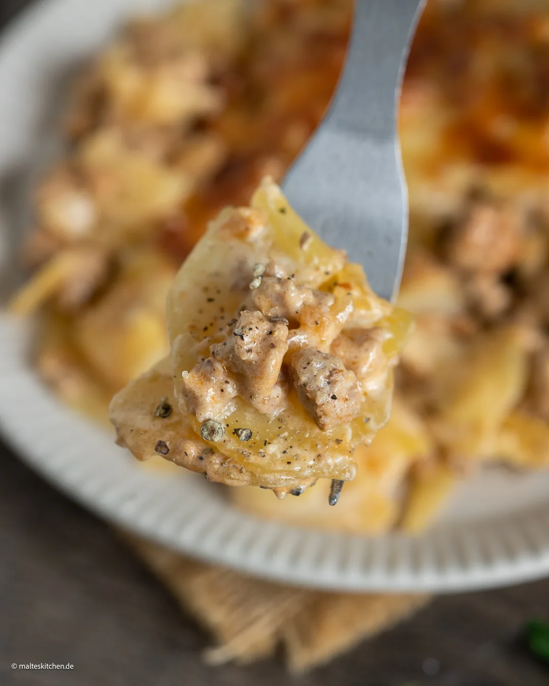 Cremiger Auflauf mit Hackfleisch und Kartoffeln
