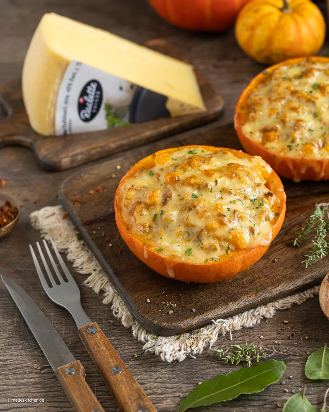 Gefüllter Kürbis mit Raclettekäse von Raclette Suisse.