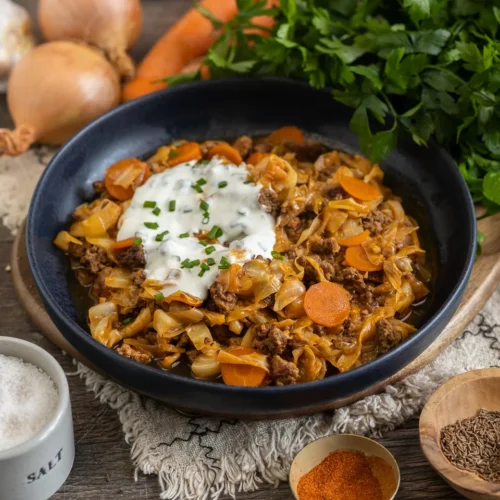 Deftige Spitzkohl-Hackfleisch-Pfanne