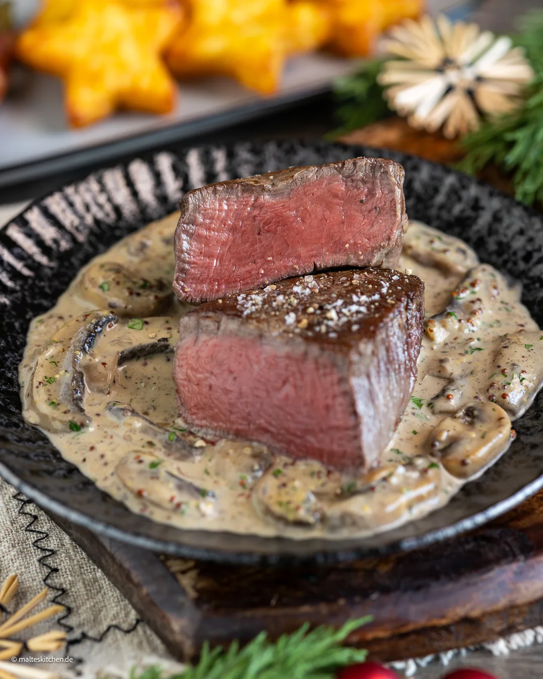 Rinderfilet mit Sauce Diane für Weihnachten