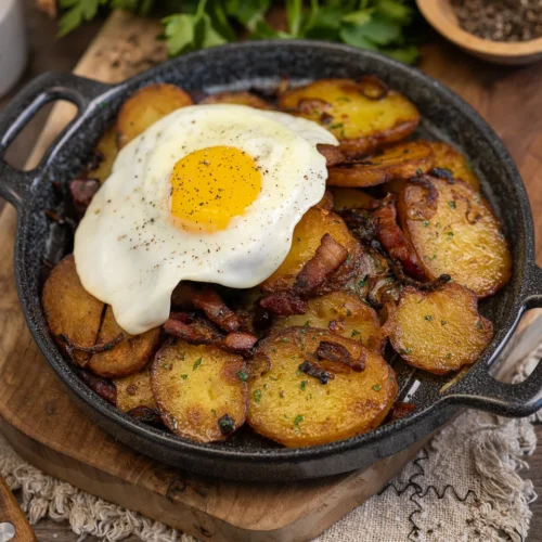 Klassische Bratkartoffeln mit Speck & Zwiebeln