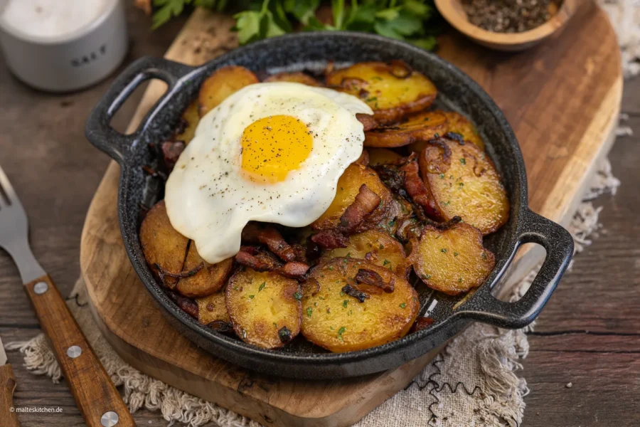 Klassische Bratkartoffeln mit Speck & Zwiebeln