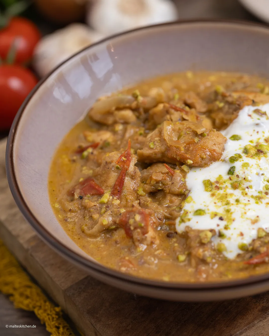 Indisches Hähnchen-Curry mit Pistazien