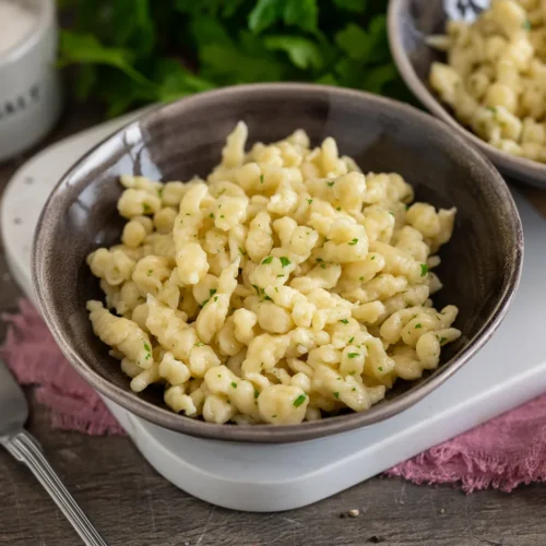 Selbstgemachte Spätzle oder Knöpfle