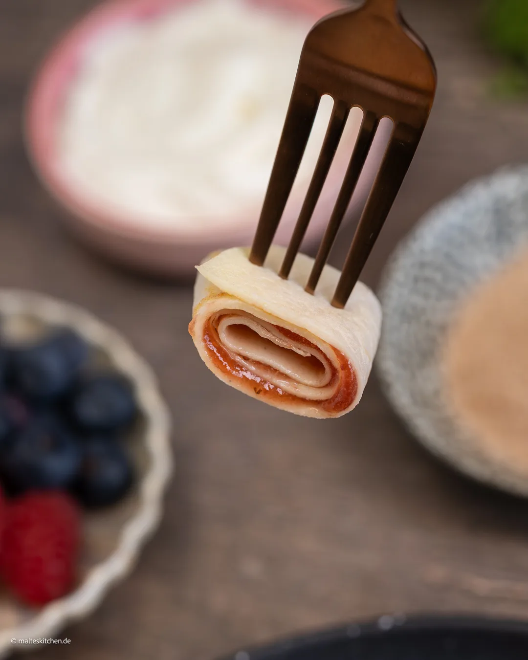 Crêpes mit Marmeladenfüllung